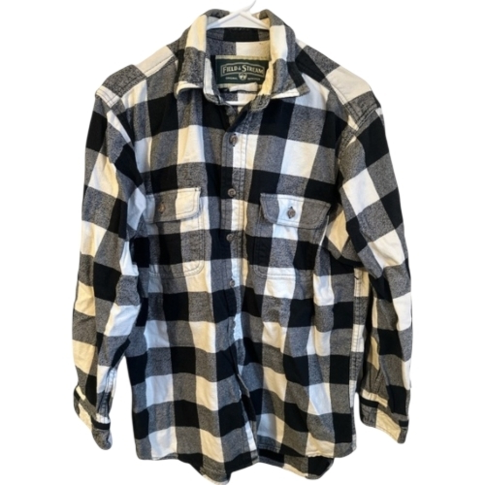 Field & Stream Black and White Plaid Men's Shirt XL